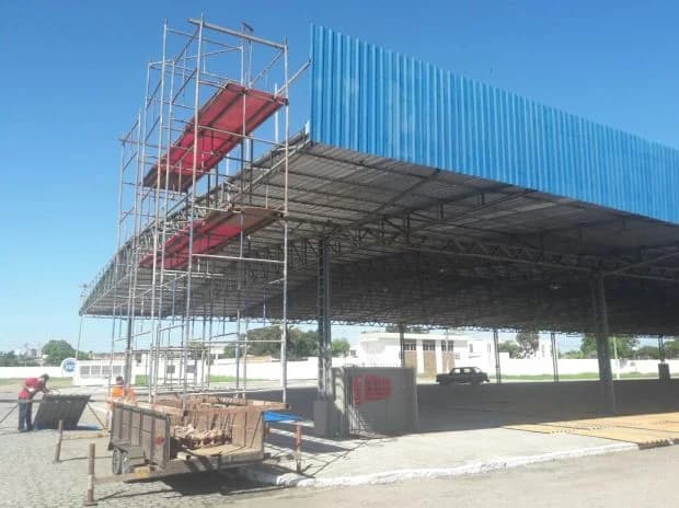 Obras no pavilhão, 2017