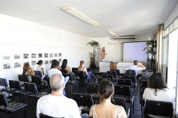 Palestra no auditório da Fundação em 2017